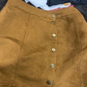 Brown suede skirt
